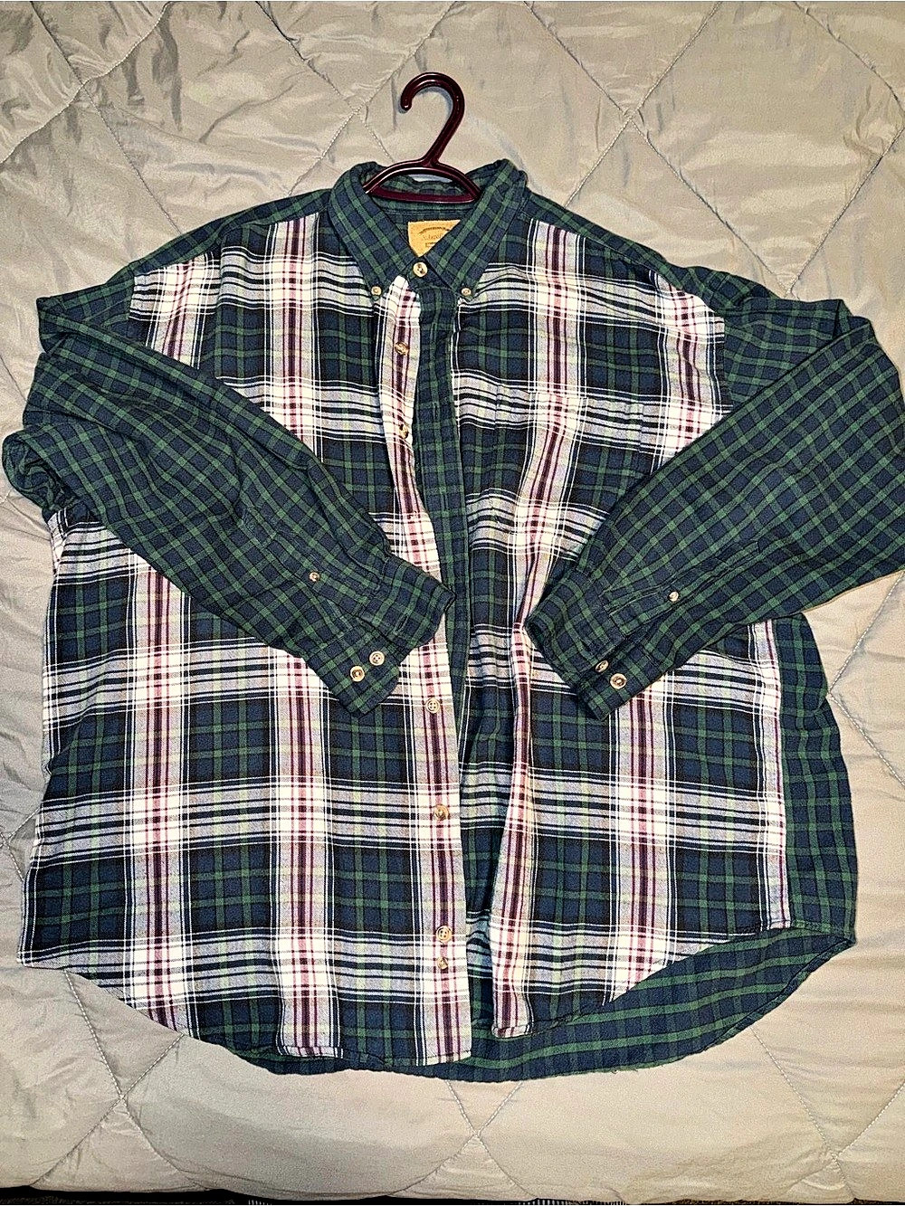 St. John's Bay Plaid Cotton Shirt Size 2XL Like New
